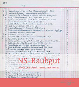 Titelseite des Katalogs: NS-Raubgut in der Universitätsbibliothek Leipzig
