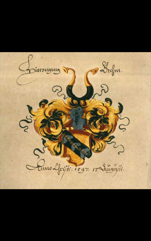 Coat of arms of printer Hieronymus Brehm (c. mid-16th to early 17th centuries)