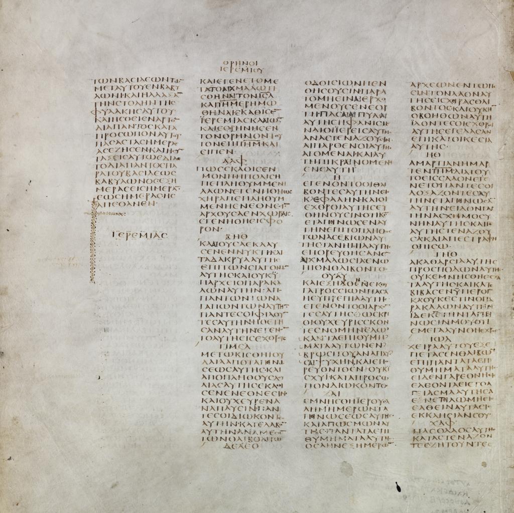 Fig. 1 – [Cod. gr. I; Bl. 42v: End of the book of Jeremia]