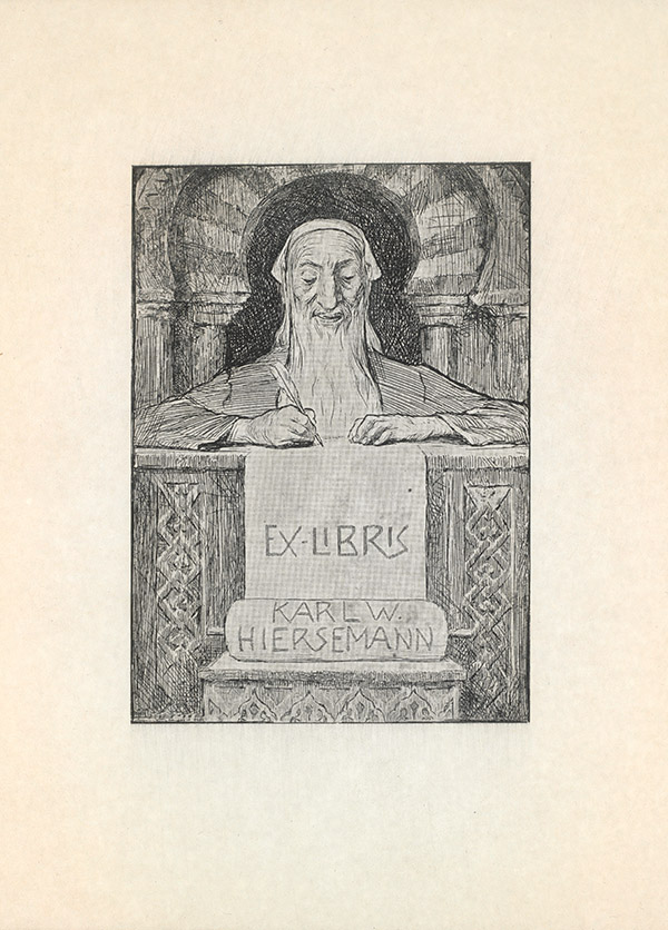 Héroux, Exlibris für Karl Wilhelm Hiersemann