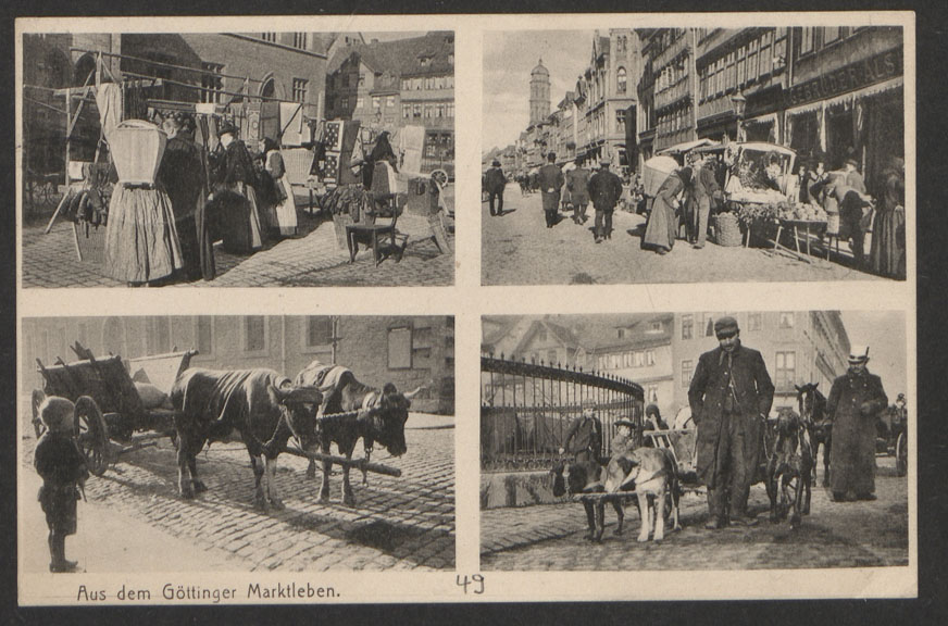 Postkarte: Aus dem Göttinger Marktleben, Fotografien