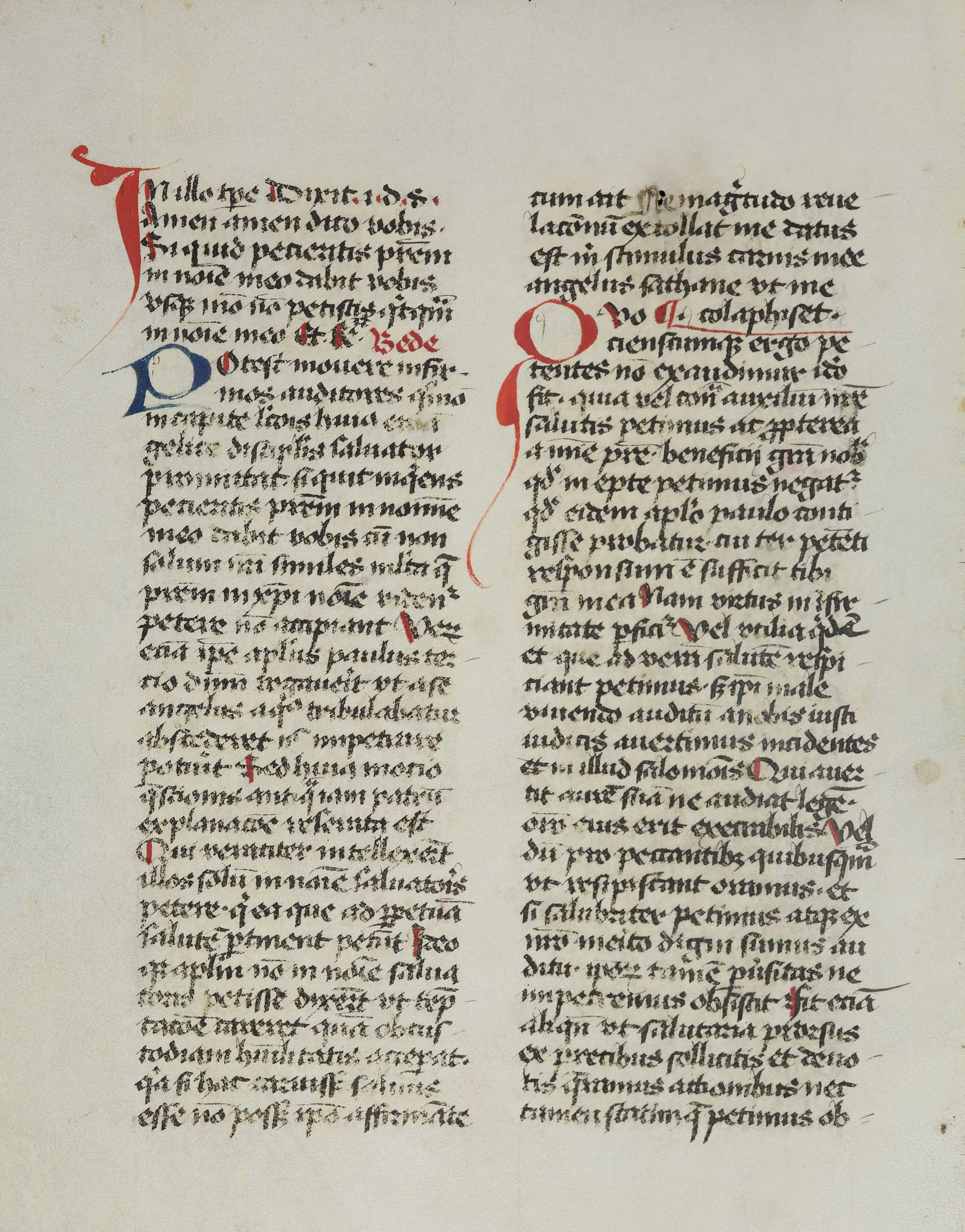 eine Seite aus einer Handschrift aus dem 15. Jahrhundert