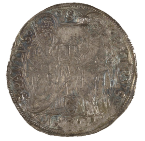 Alexander VI. (1492–1503), Ancona (?), Groschen, 1492–1503, Silber, Ø 27,8 mm, 3,9 g, Inv.-Nr. 1993/0288, Rückseite.