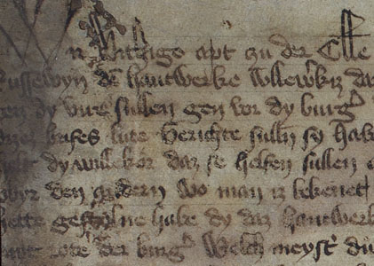 Leipzig, UB, Deutsche Fragmente 63 (Vorderseite), Detail – 1376