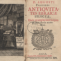 August Pfeiffer, Antiquitates Ebraicae Selectae